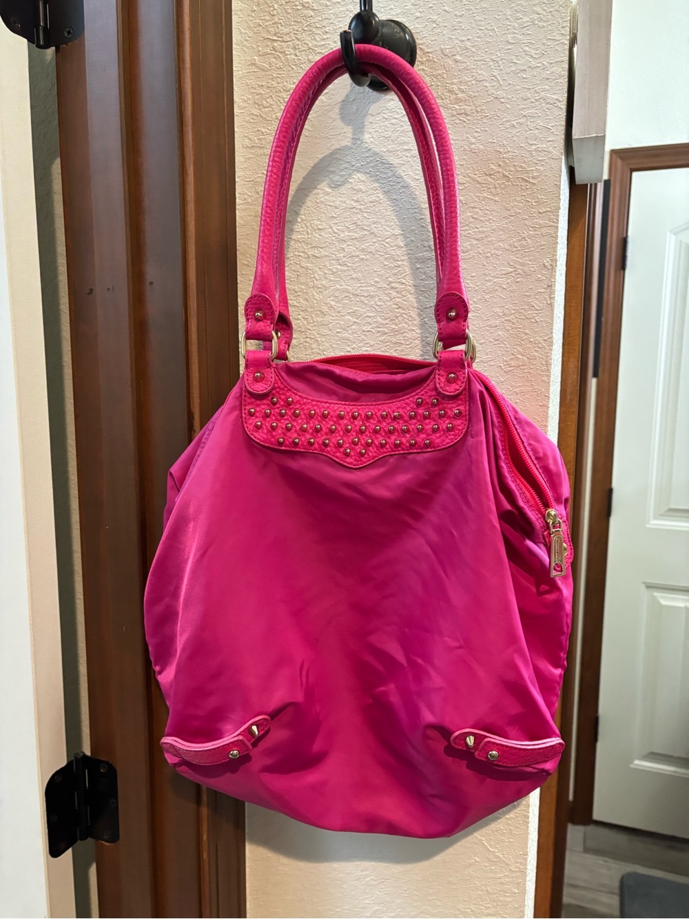 Rebecca Minkoff Hot Pink Studded Shoulder Bag